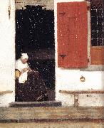 VERMEER VAN DELFT, Jan The Little Street (detail) etr oil on canvas